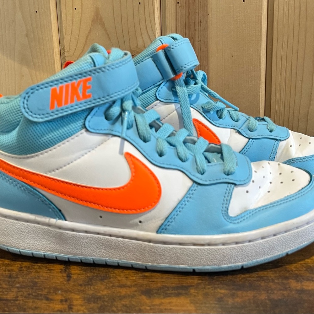 Nike Blue and Orange High-Top Sneakers